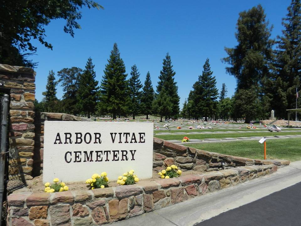 Arbor Vitae Cemetery Sign